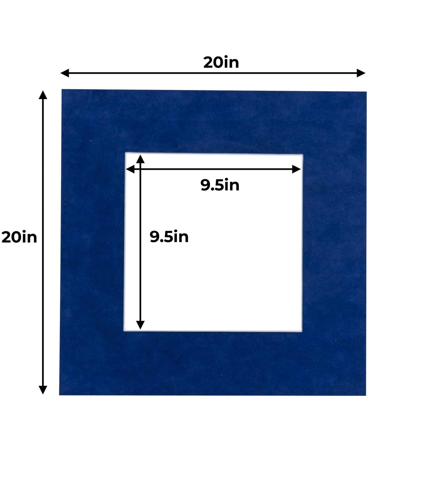 Pack of 10 Brooke Blue Suede Precut Acid-Free Matboard Set with Clear Bags & Backings