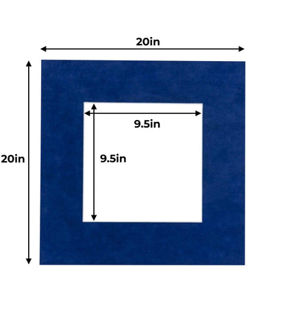 Pack of 10 Brooke Blue Suede Precut Acid-Free Matboard Set with Clear Bags & Backings