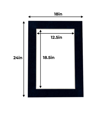Pack of 10 Navy Blue Suede Precut Acid-Free Matboard Set with Clear Bags & Backings