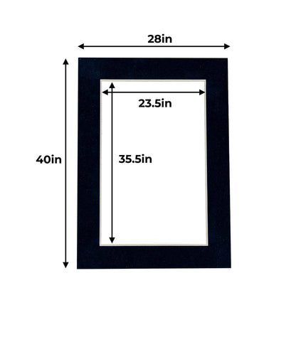Navy Blue Suede Precut Acid-Free Matboard Set with Clear Bag & Backing