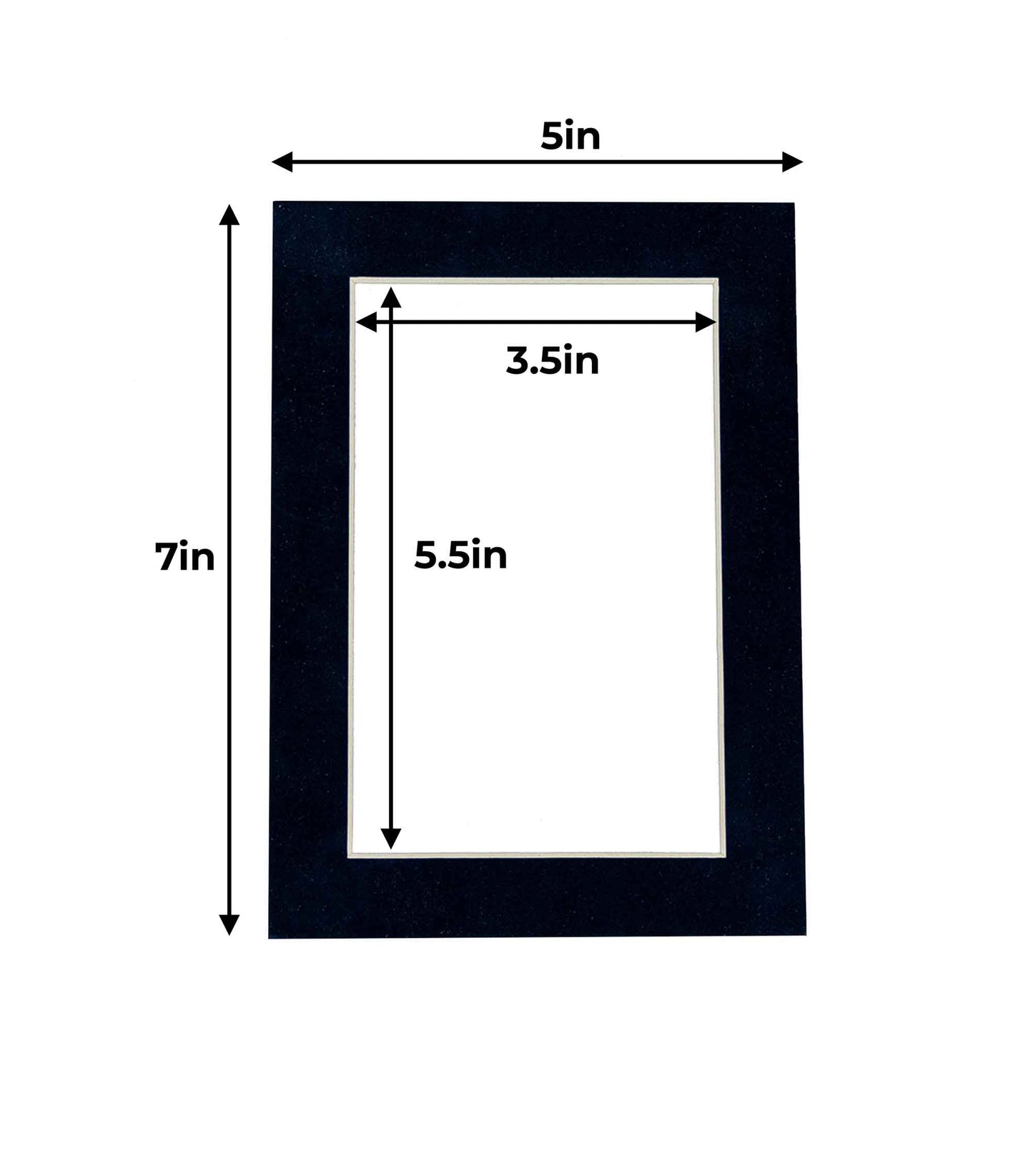 Pack of 25 Navy Blue Suede Precut Acid-Free Matboard Set with Clear Bags & Backings