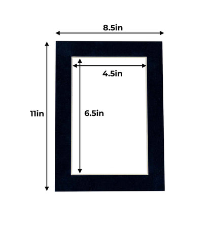 Navy Blue Suede Precut Acid-Free Matboard Set with Clear Bag & Backing