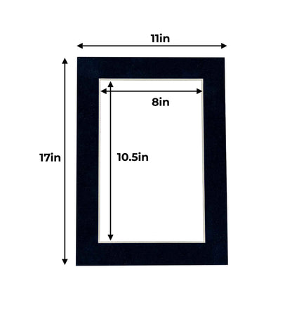 Pack of 25 Navy Blue Suede Precut Acid-Free Matboards