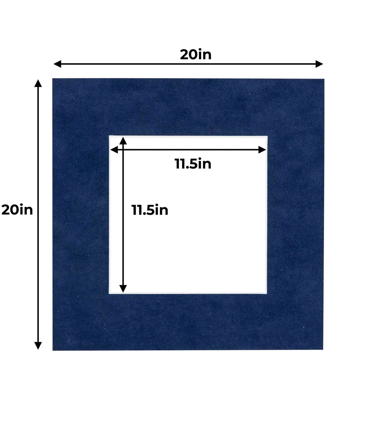 Pack of 25 Navy Blue Suede Precut Acid-Free Matboards