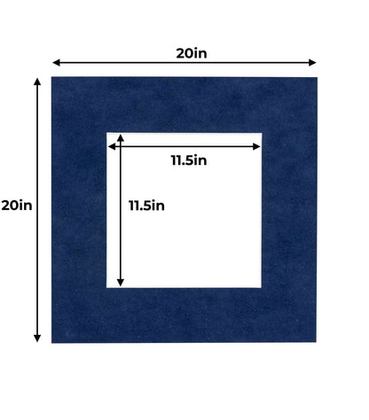 Pack of 25 Navy Blue Suede Precut Acid-Free Matboards