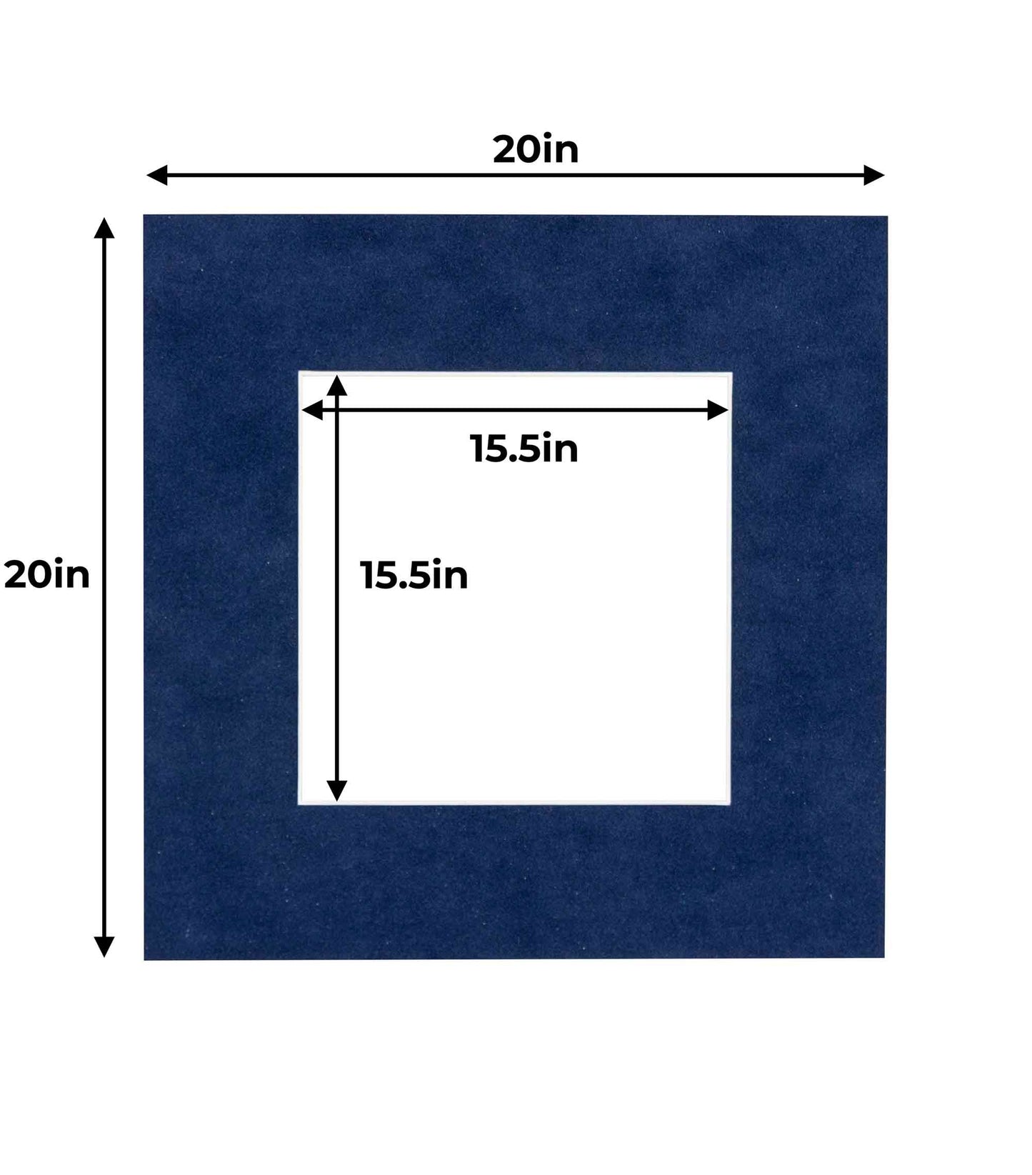 Navy Blue Suede Precut Acid-Free Matboard Set with Clear Bag & Backing