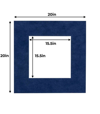 Pack of 25 Navy Blue Suede Precut Acid-Free Matboards