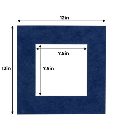 Pack of 10 Navy Blue Suede Precut Acid-Free Matboard Set with Clear Bags & Backings