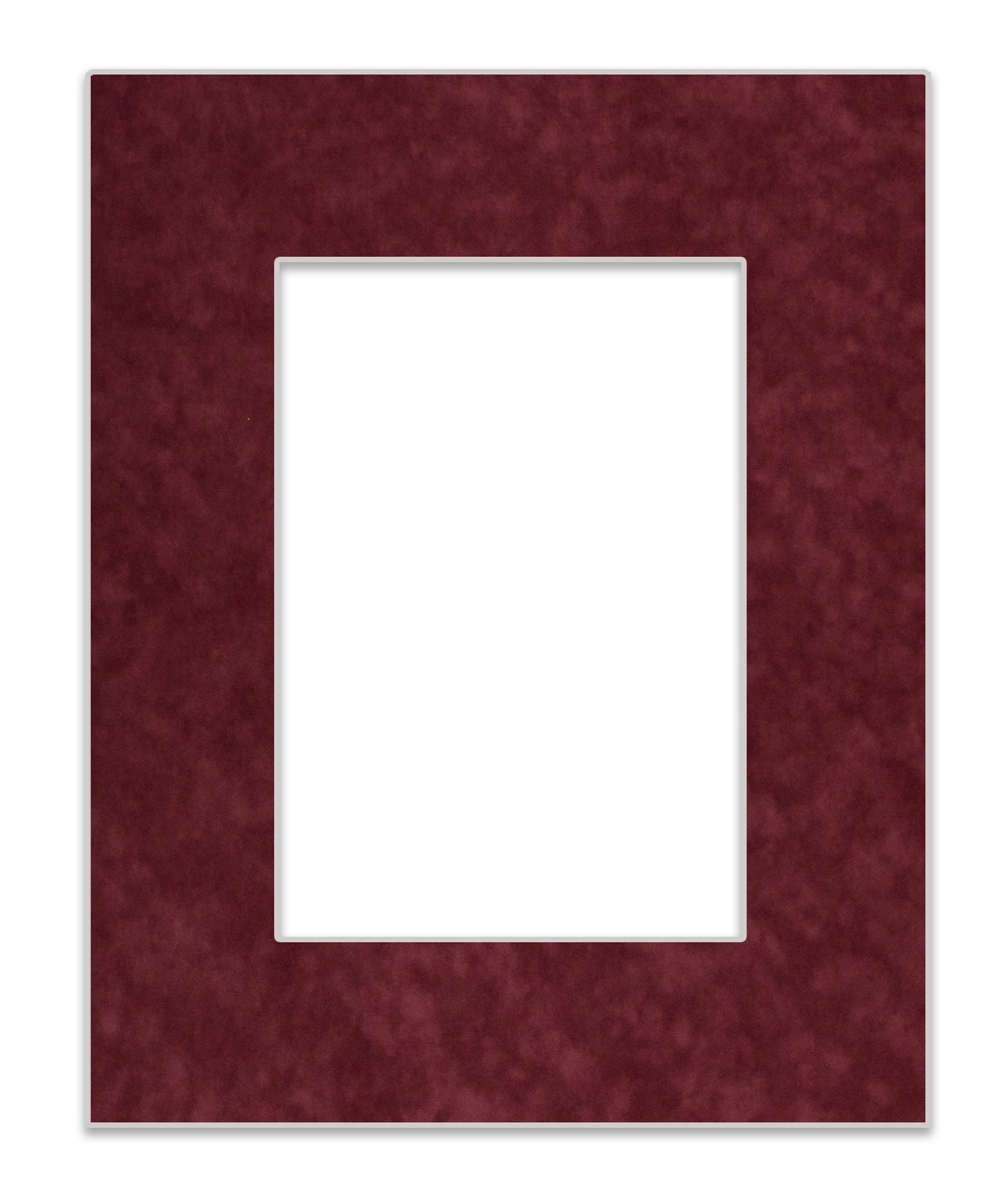 Dark Red Suede Precut Acid-Free Matboard Set with Clear Bag & Backing