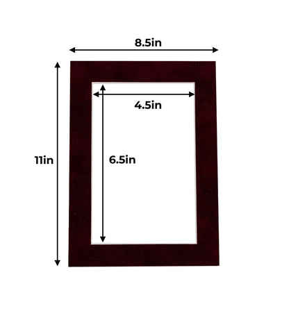 Pack of 25 Dark Red Suede Precut Acid-Free Matboards