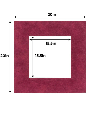 Pack of 10 Dark Red Suede Precut Acid-Free Matboard Set with Clear Bags & Backings