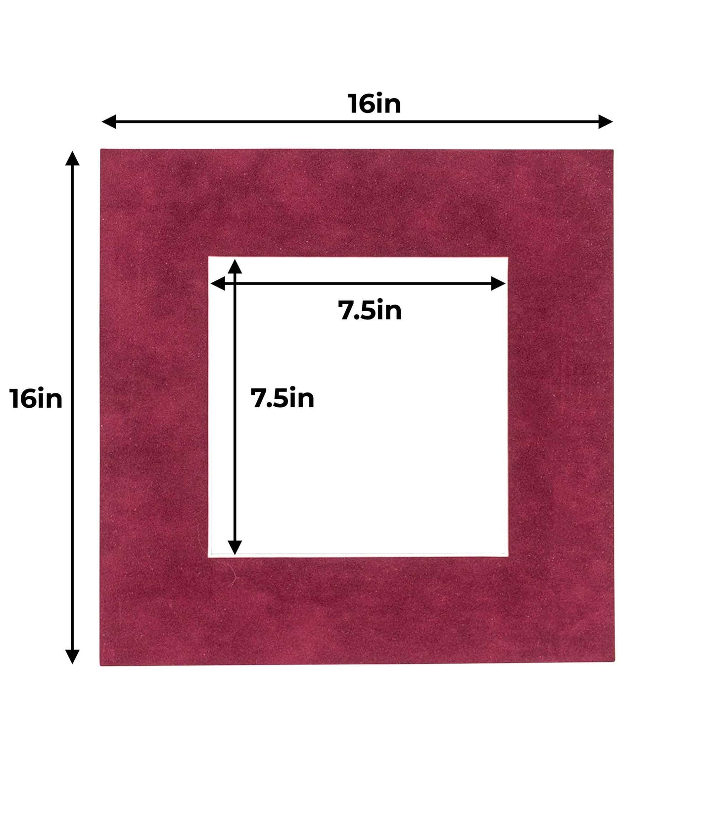 Dark Red Suede Precut Acid-Free Matboard Set with Clear Bag & Backing