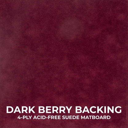 Black Shadow Box Frame With Dark Berry Acid-Free Suede Backing