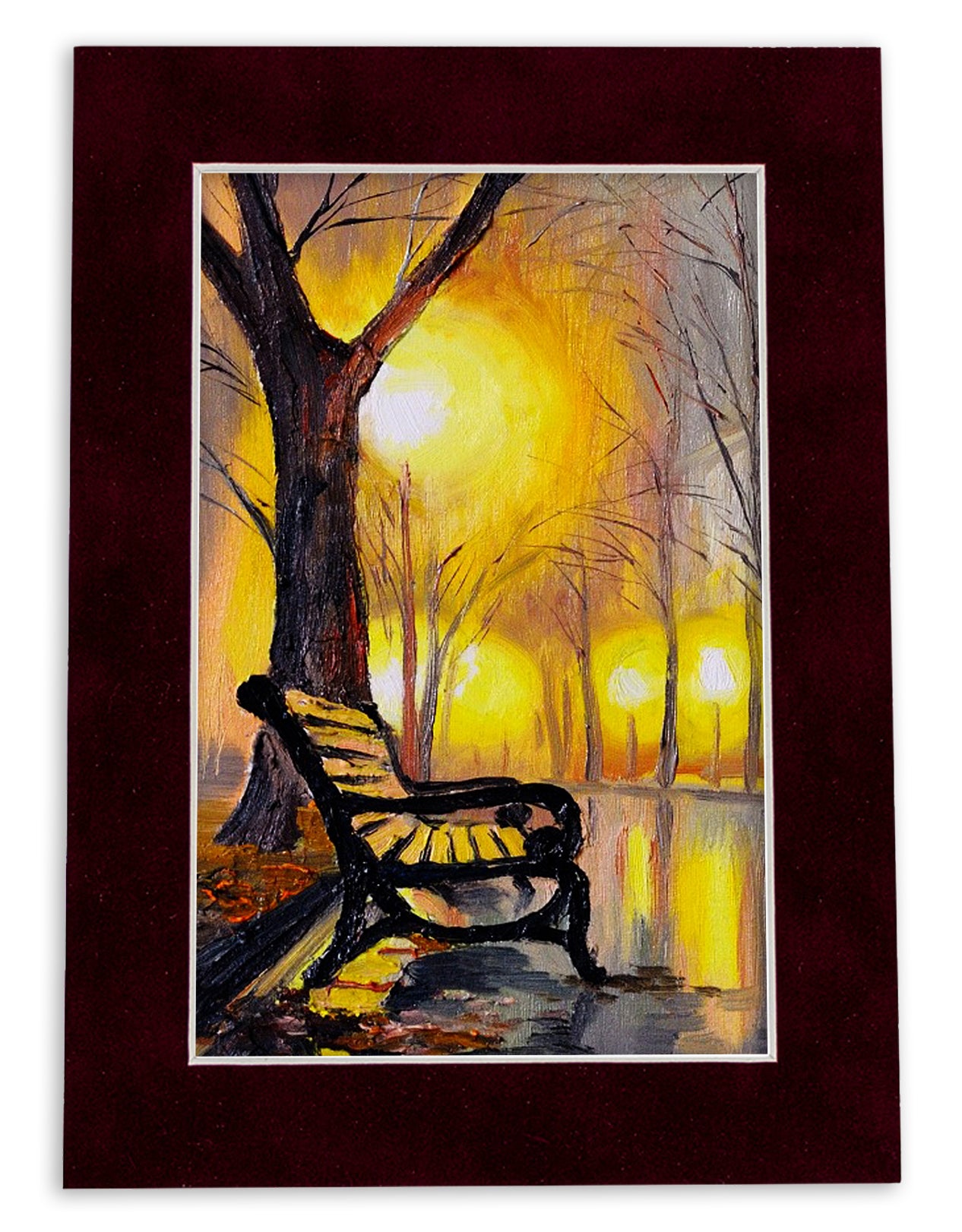 Pack of 10 Dark Red Suede Precut Acid-Free Matboards
