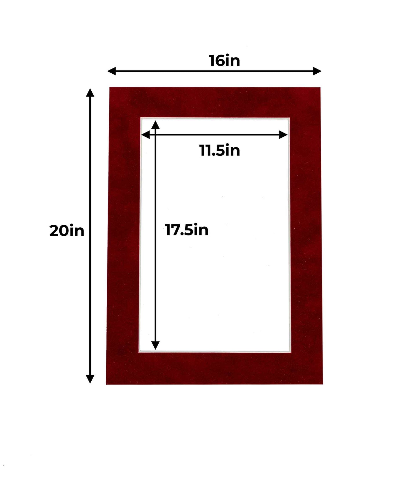 Pack of 25 Bright Red Suede Precut Acid-Free Matboard Set with Clear Bags & Backings