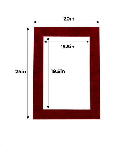 Pack of 25 Bright Red Suede Precut Acid-Free Matboards