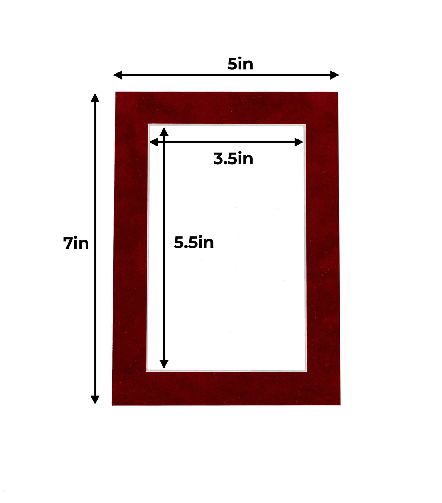 Pack of 25 Bright Red Suede Precut Acid-Free Matboards