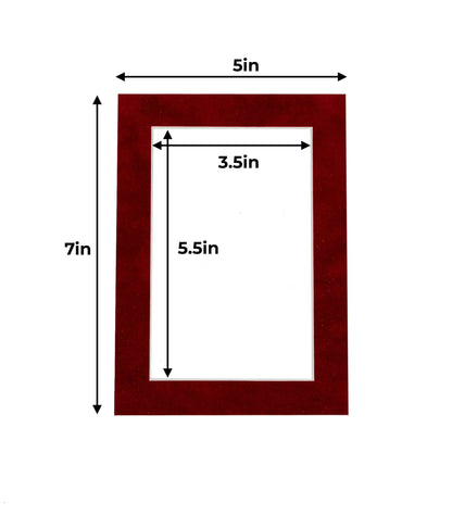 Pack of 25 Bright Red Suede Precut Acid-Free Matboards