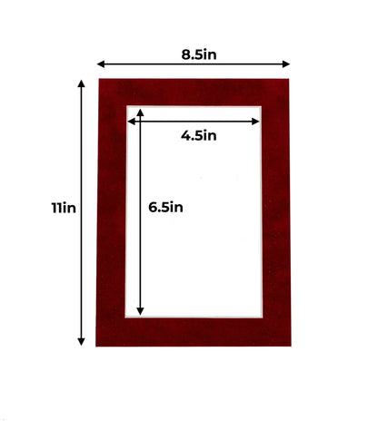Pack of 25 Bright Red Suede Precut Acid-Free Matboards