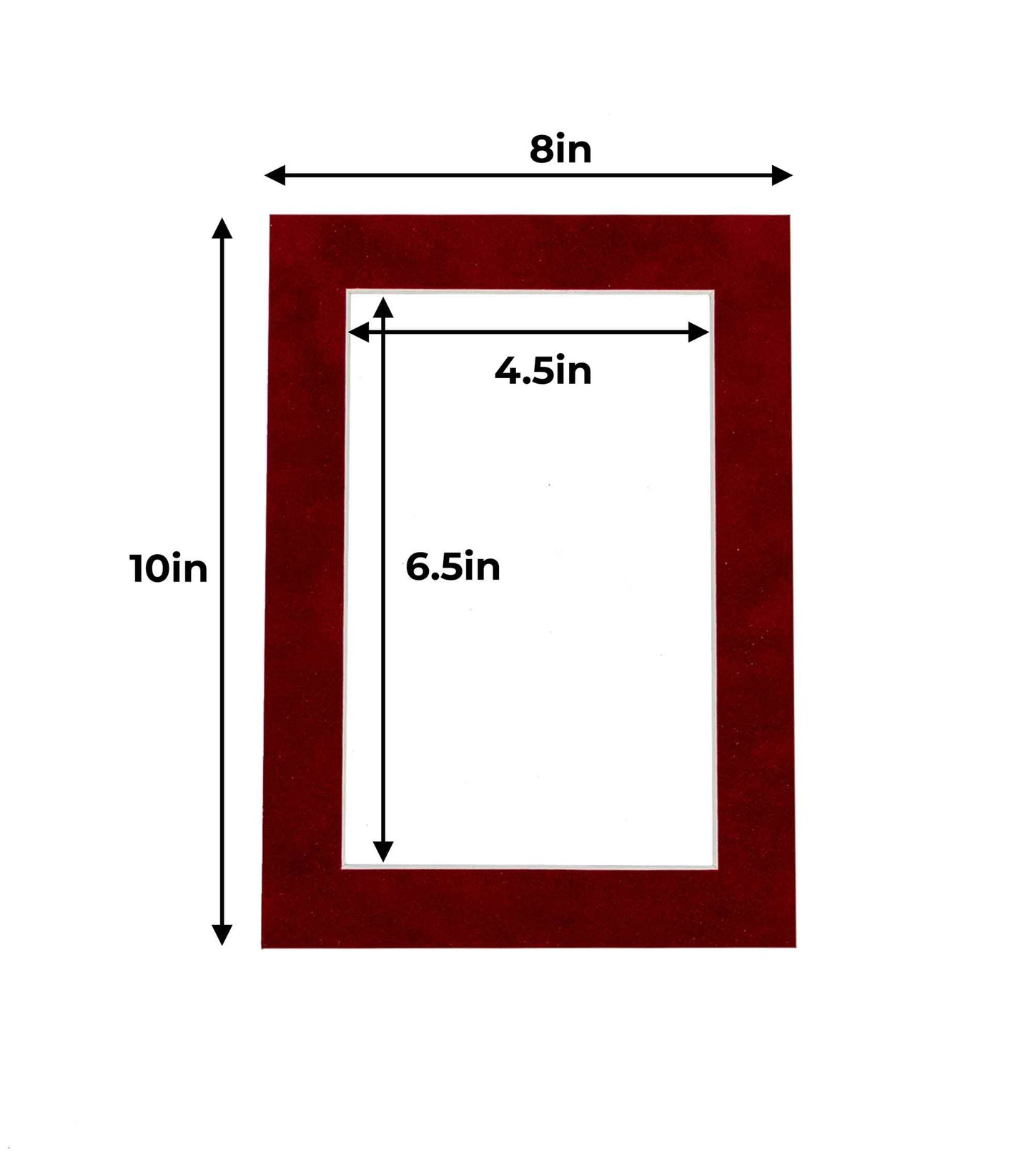 Pack of 25 Bright Red Suede Precut Acid-Free Matboard Set with Clear Bags & Backings