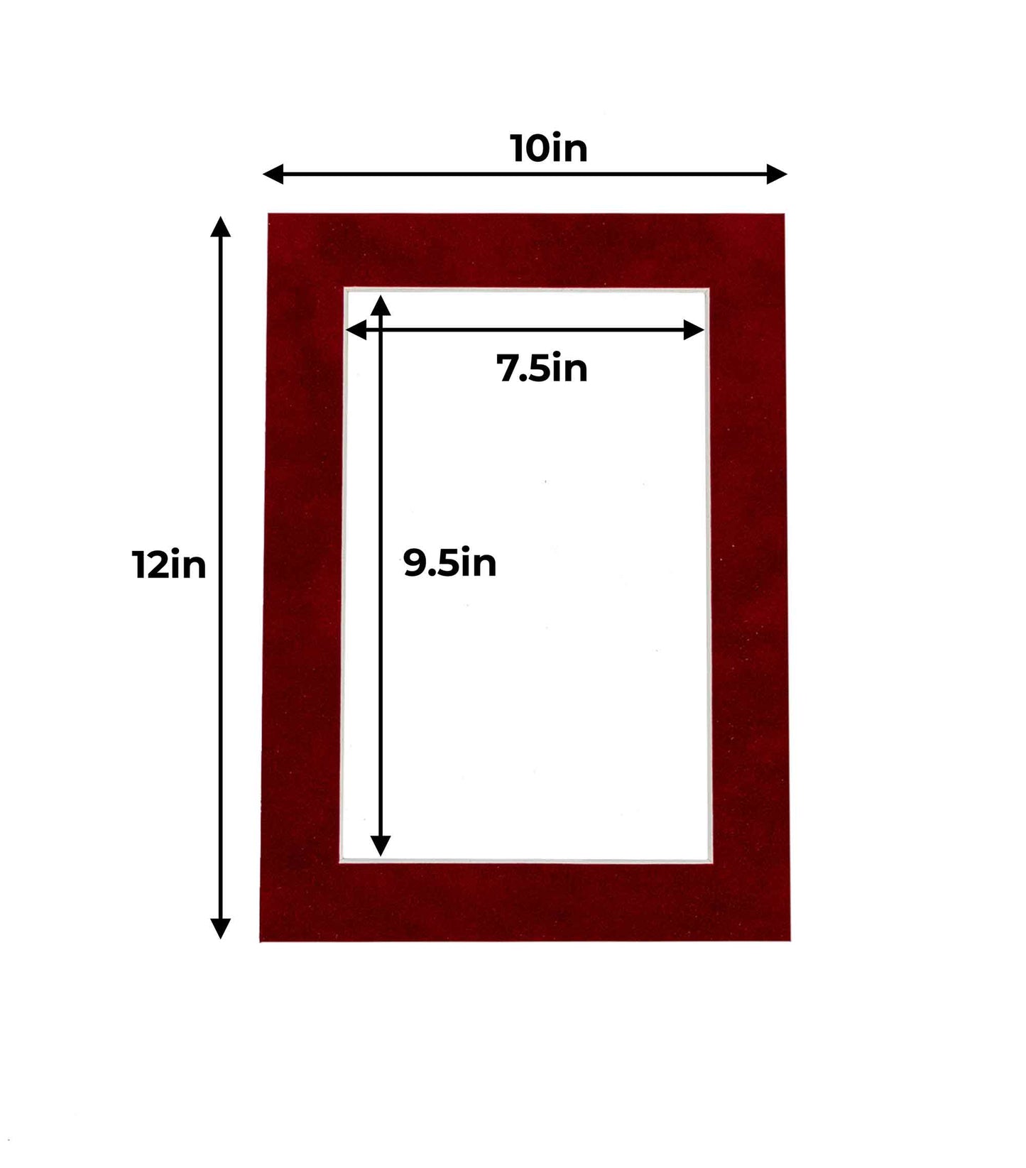 Pack of 25 Bright Red Suede Precut Acid-Free Matboard Set with Clear Bags & Backings