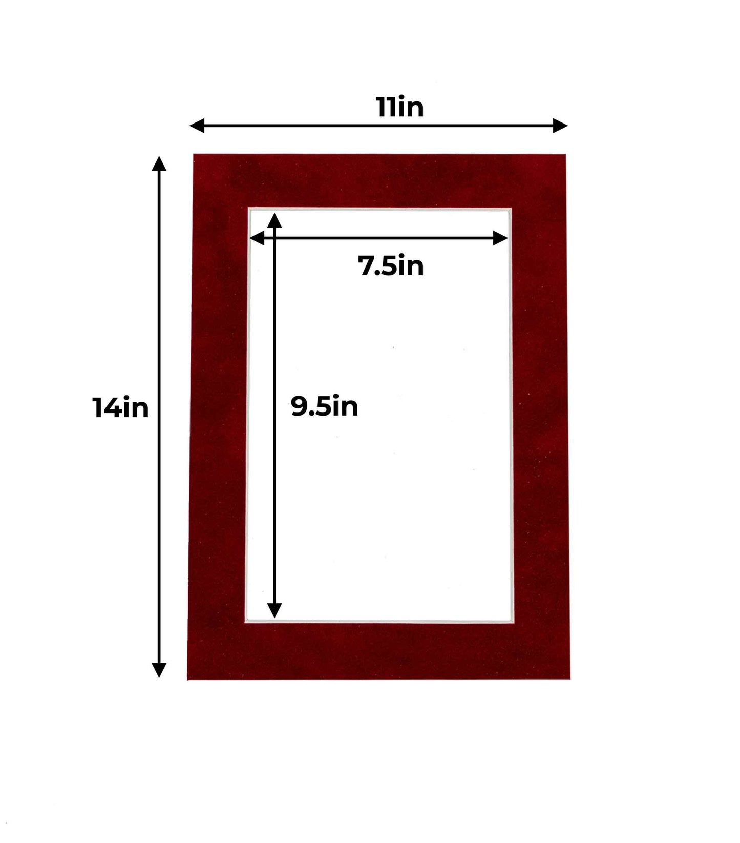 Pack of 25 Bright Red Suede Precut Acid-Free Matboard Set with Clear Bags & Backings