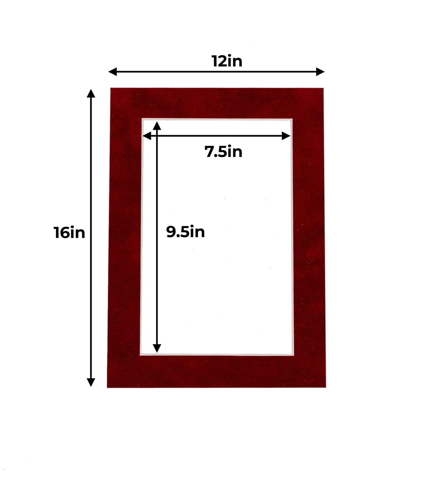 Pack of 25 Bright Red Suede Precut Acid-Free Matboards