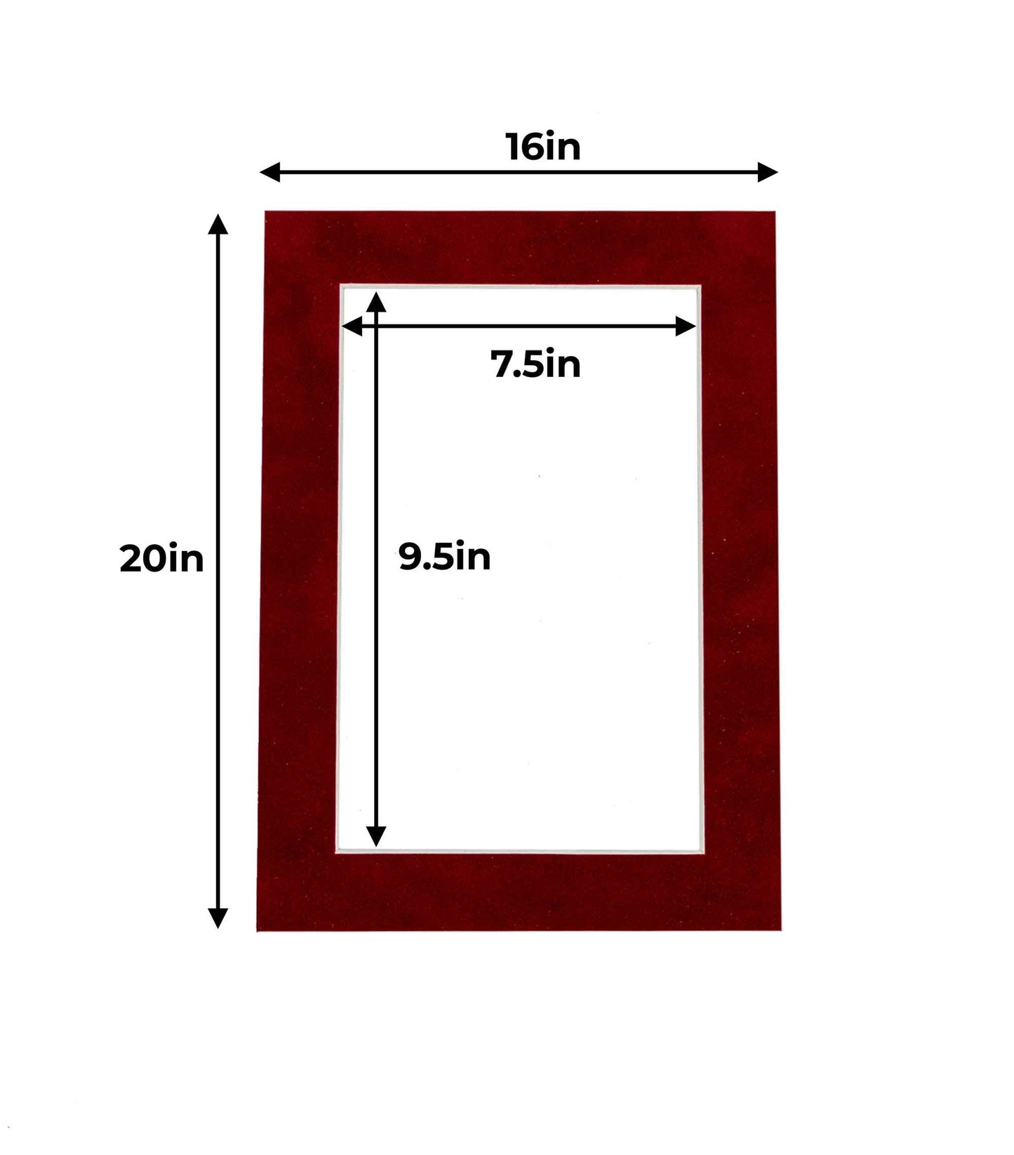 Pack of 25 Bright Red Suede Precut Acid-Free Matboard Set with Clear Bags & Backings