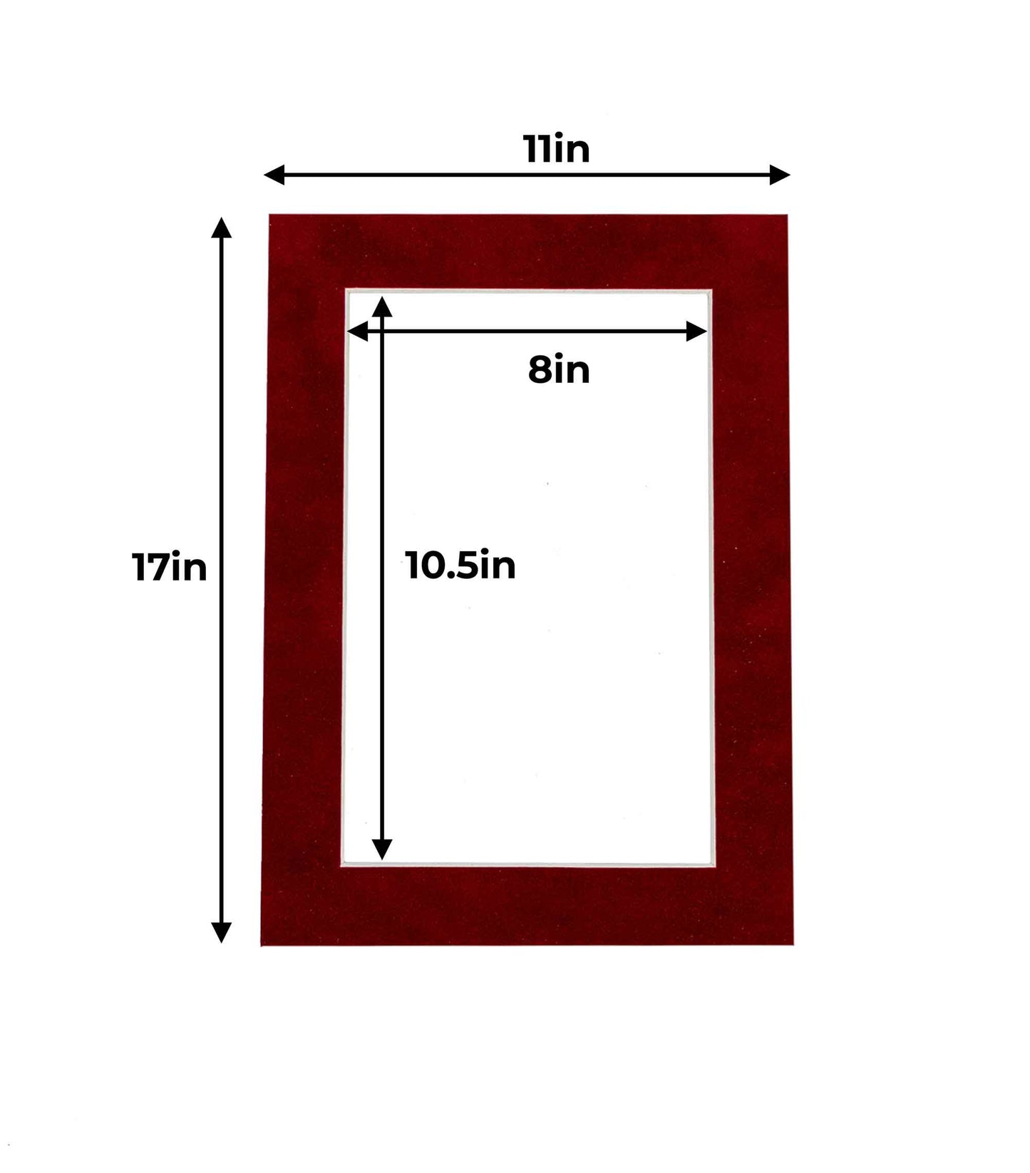 Pack of 25 Bright Red Suede Precut Acid-Free Matboards