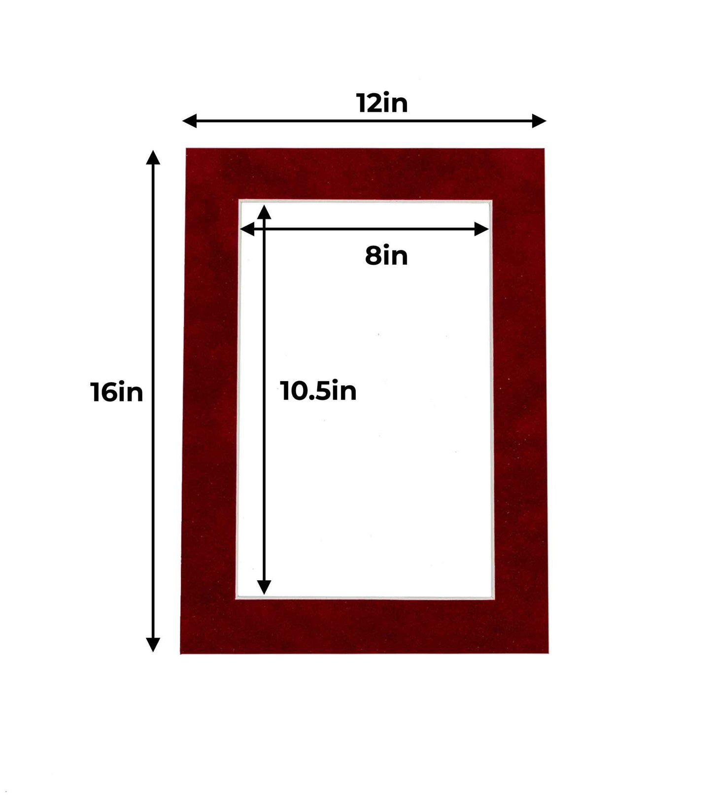 Pack of 25 Bright Red Suede Precut Acid-Free Matboards