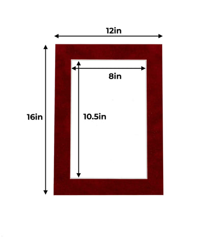 Pack of 25 Bright Red Suede Precut Acid-Free Matboards