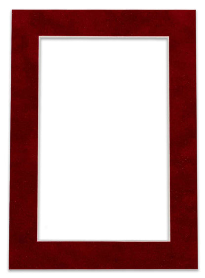 Bright Red Suede Precut Acid-Free Matboard Set with Clear Bag & Backing