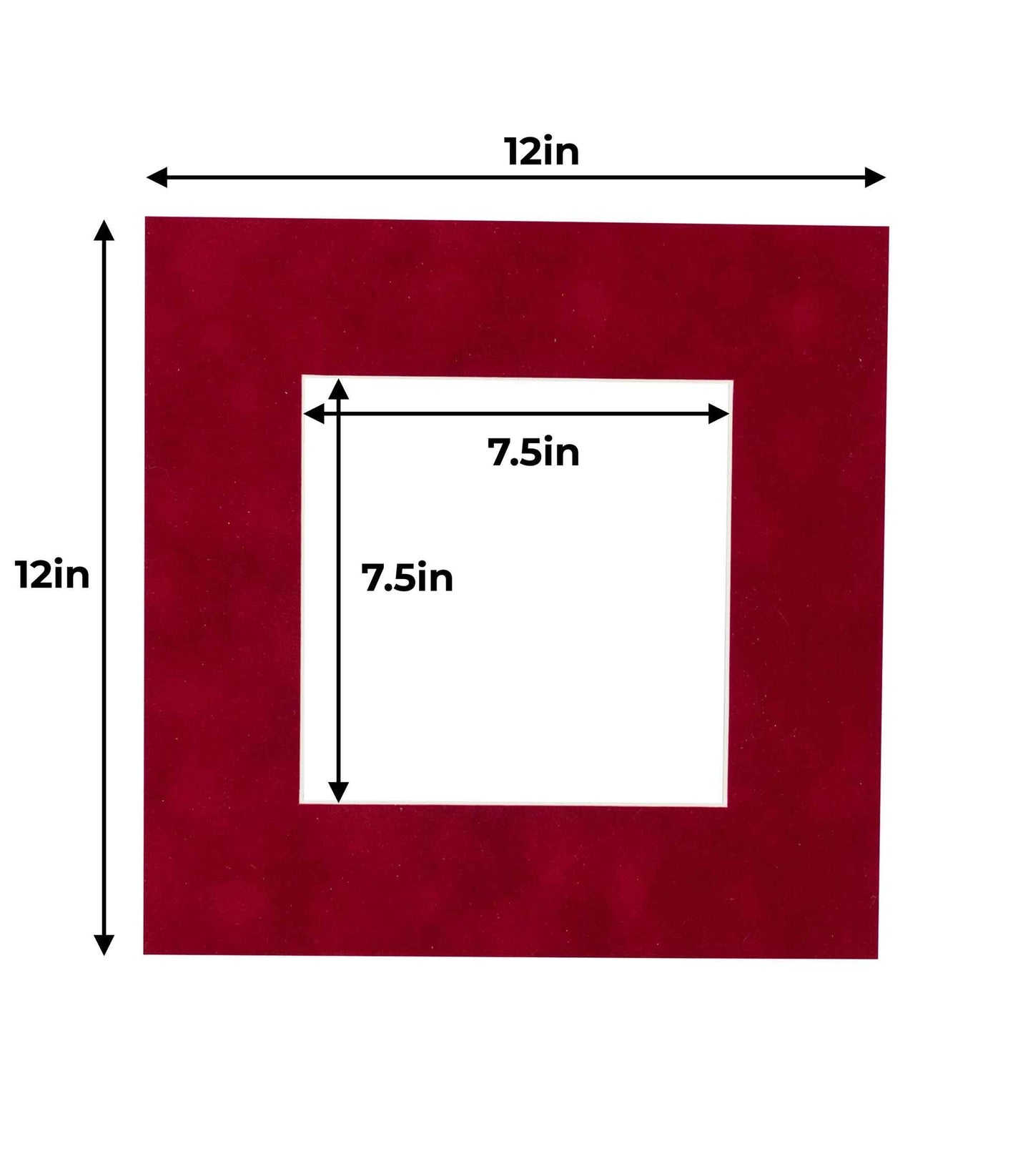 Pack of 25 Bright Red Suede Precut Acid-Free Matboards