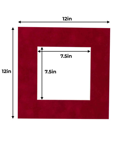 Pack of 25 Bright Red Suede Precut Acid-Free Matboards