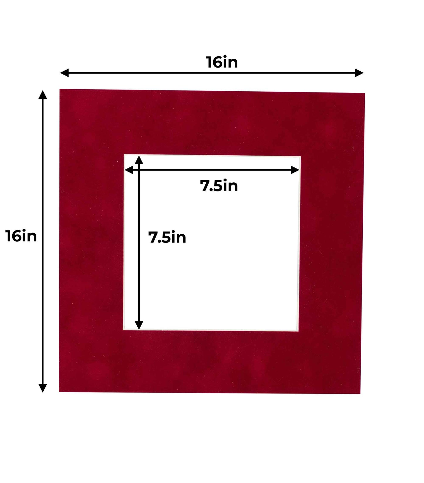 5x7 Mat for 8x10 Frame - Precut Mat Board Acid-Free Deep Red 5x7