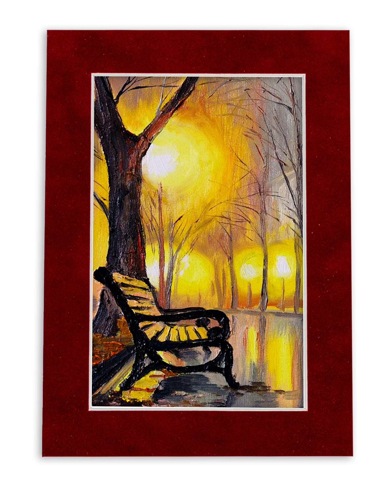 Pack of 10 Bright Red Suede Precut Acid-Free Matboards