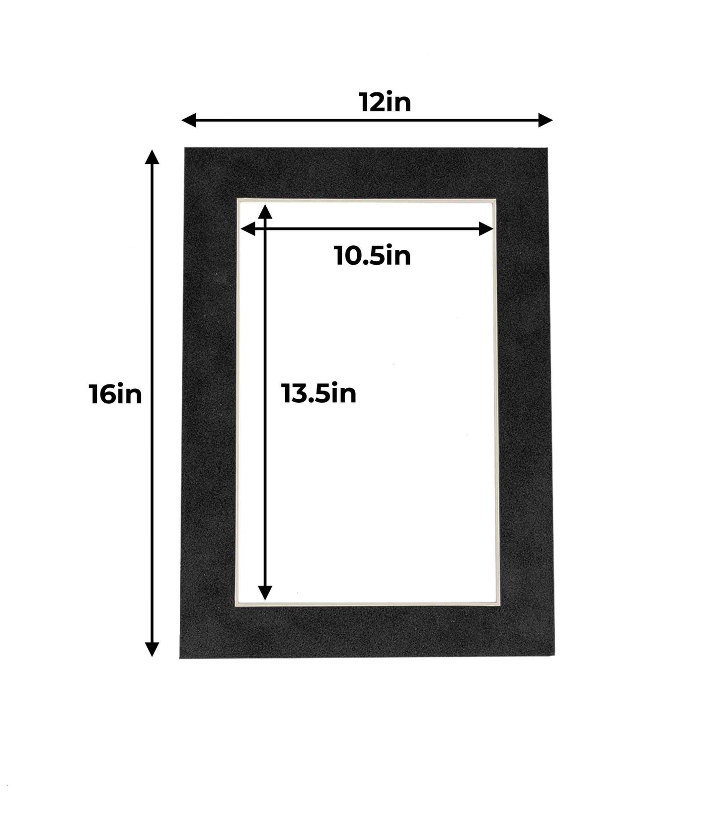 Dark Grey Suede Precut Acid-Free Matboard Set with Clear Bag & Backing