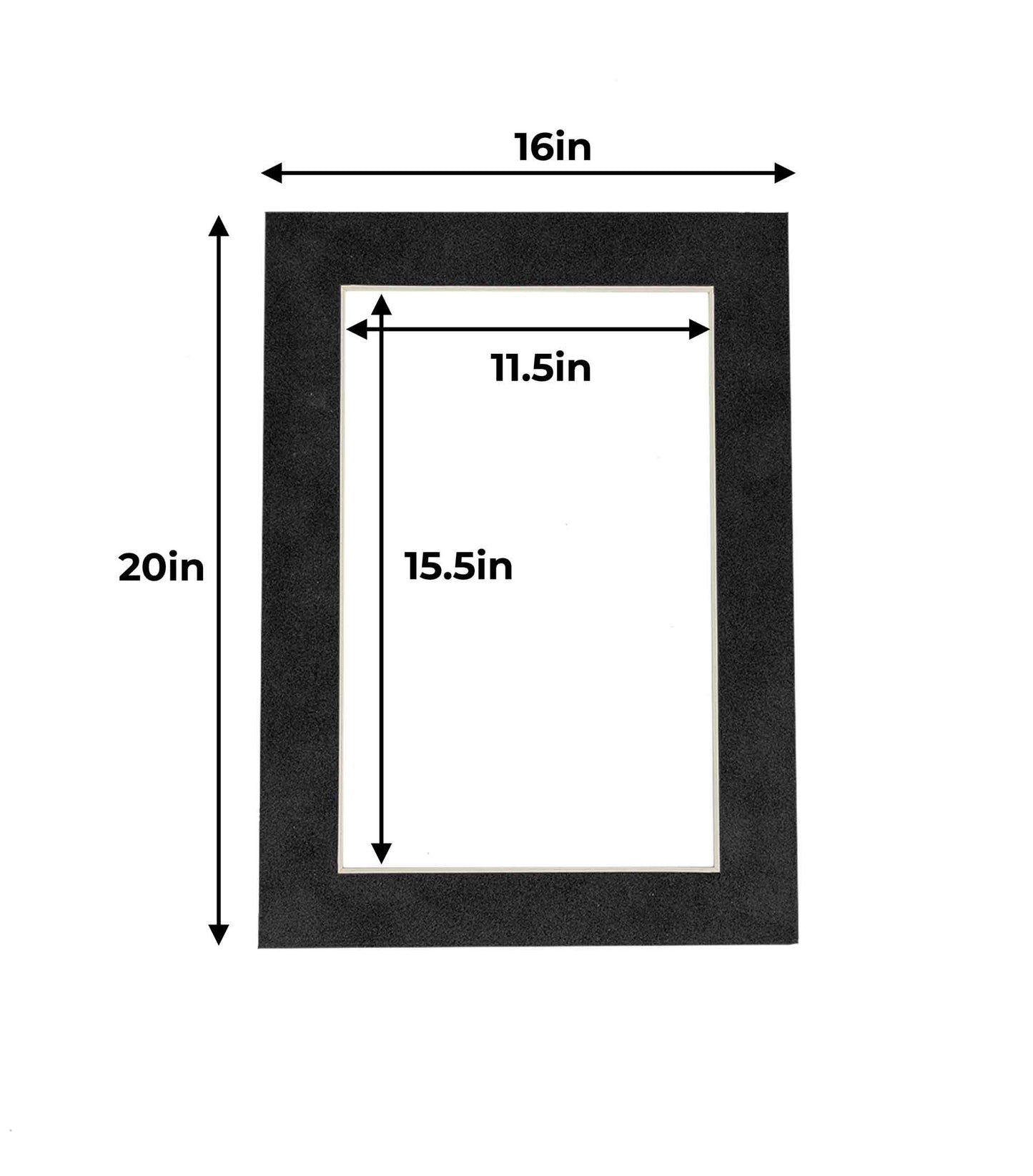 Dark Grey Suede Precut Acid-Free Matboard Set with Clear Bag & Backing