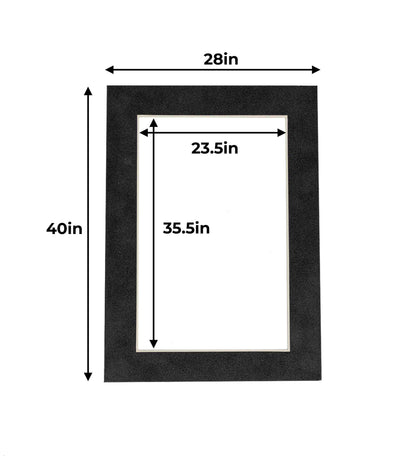 Dark Grey Suede Precut Acid-Free Matboard