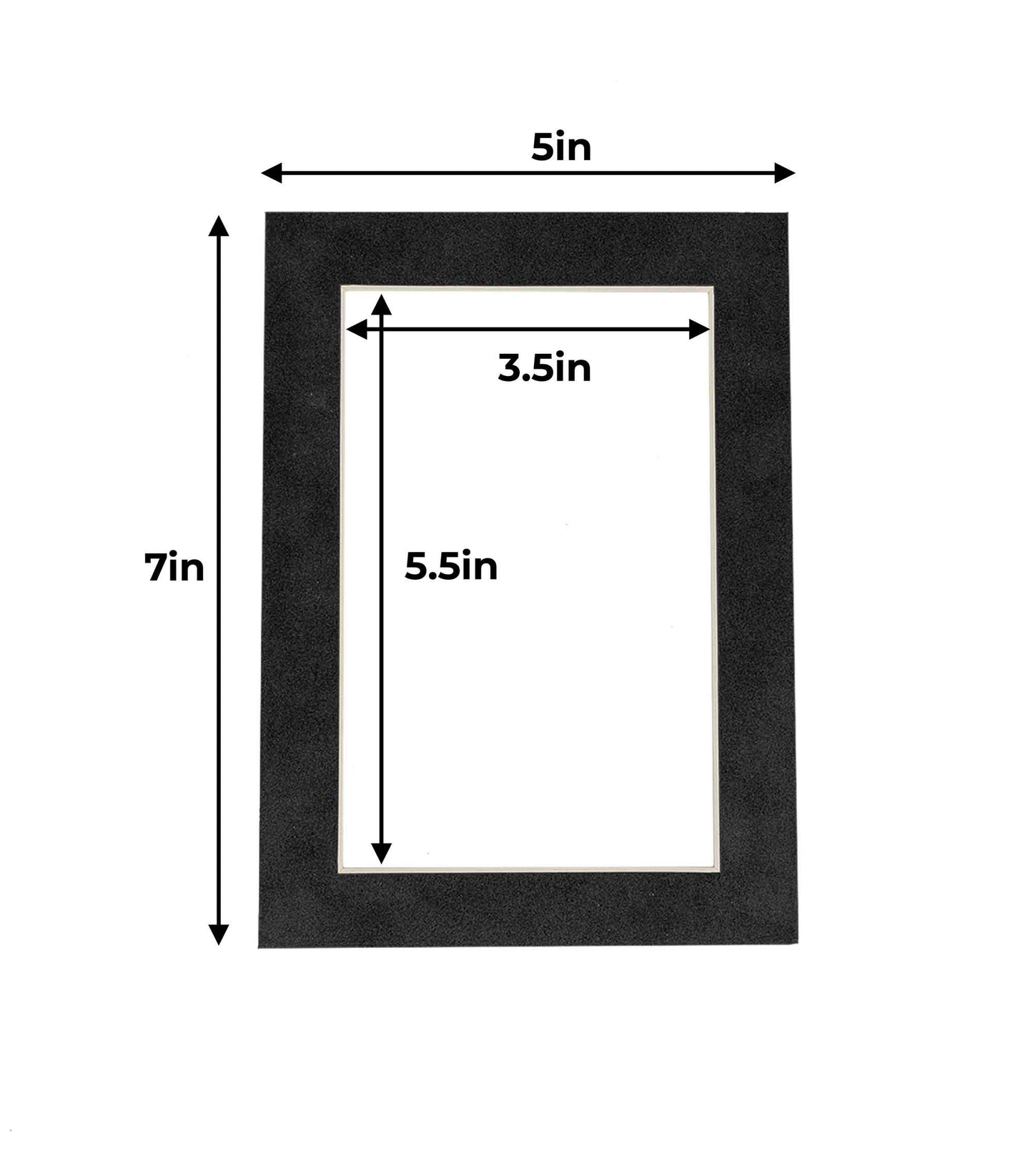 Dark Grey Suede Precut Acid-Free Matboard Set with Clear Bag & Backing