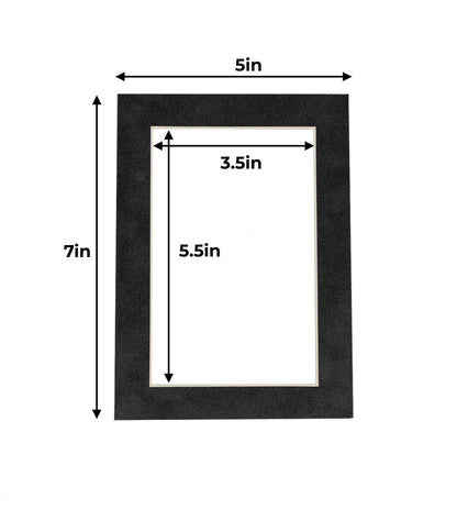 Dark Grey Suede Precut Acid-Free Matboard Set with Clear Bag & Backing