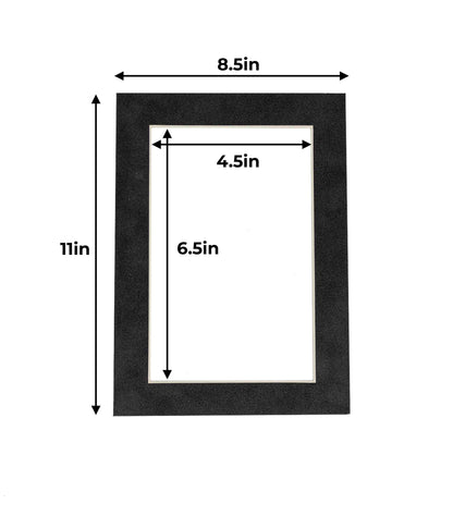 Dark Grey Suede Precut Acid-Free Matboard Set with Clear Bag & Backing
