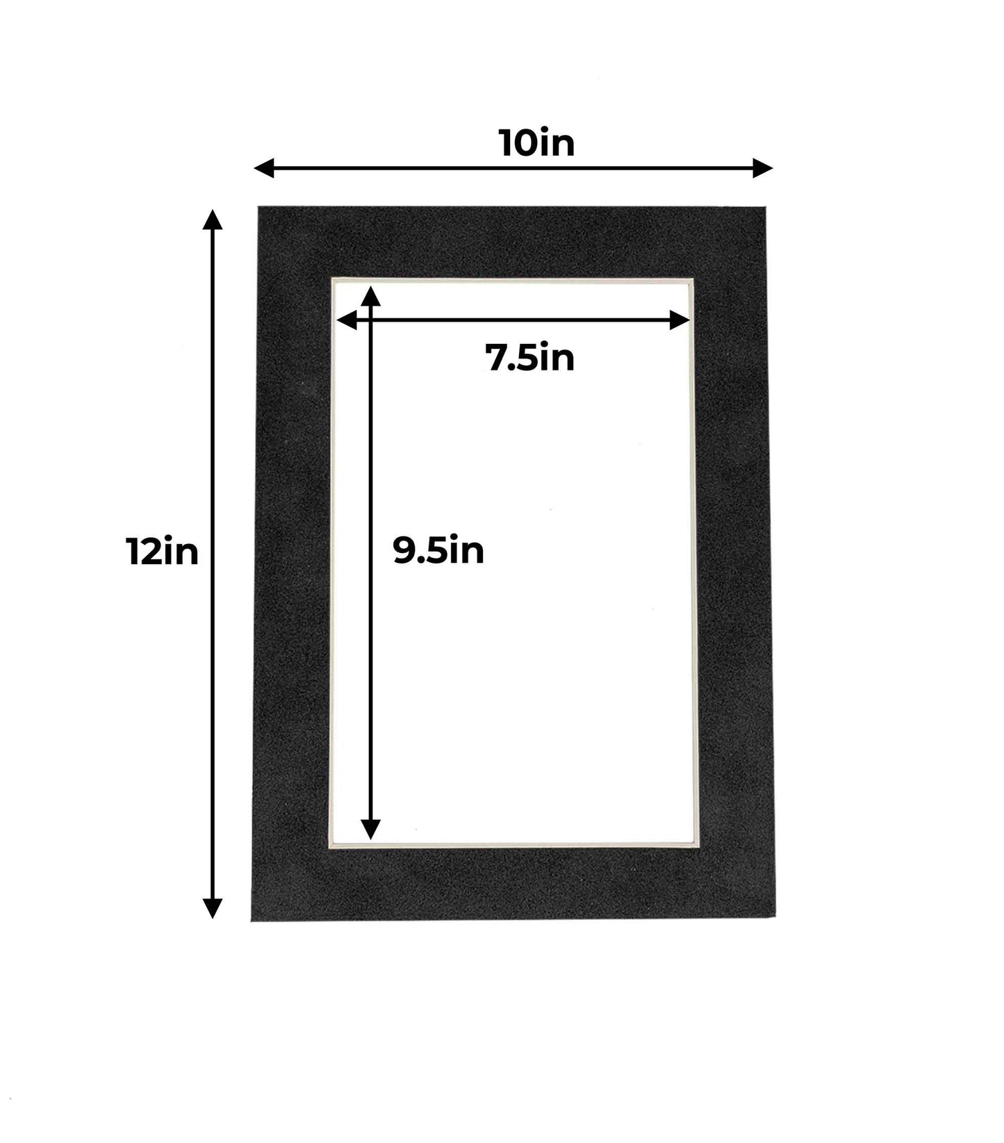 Pack of 25 Dark Grey Suede Precut Acid-Free Matboards
