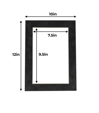 Pack of 25 Dark Grey Suede Precut Acid-Free Matboards