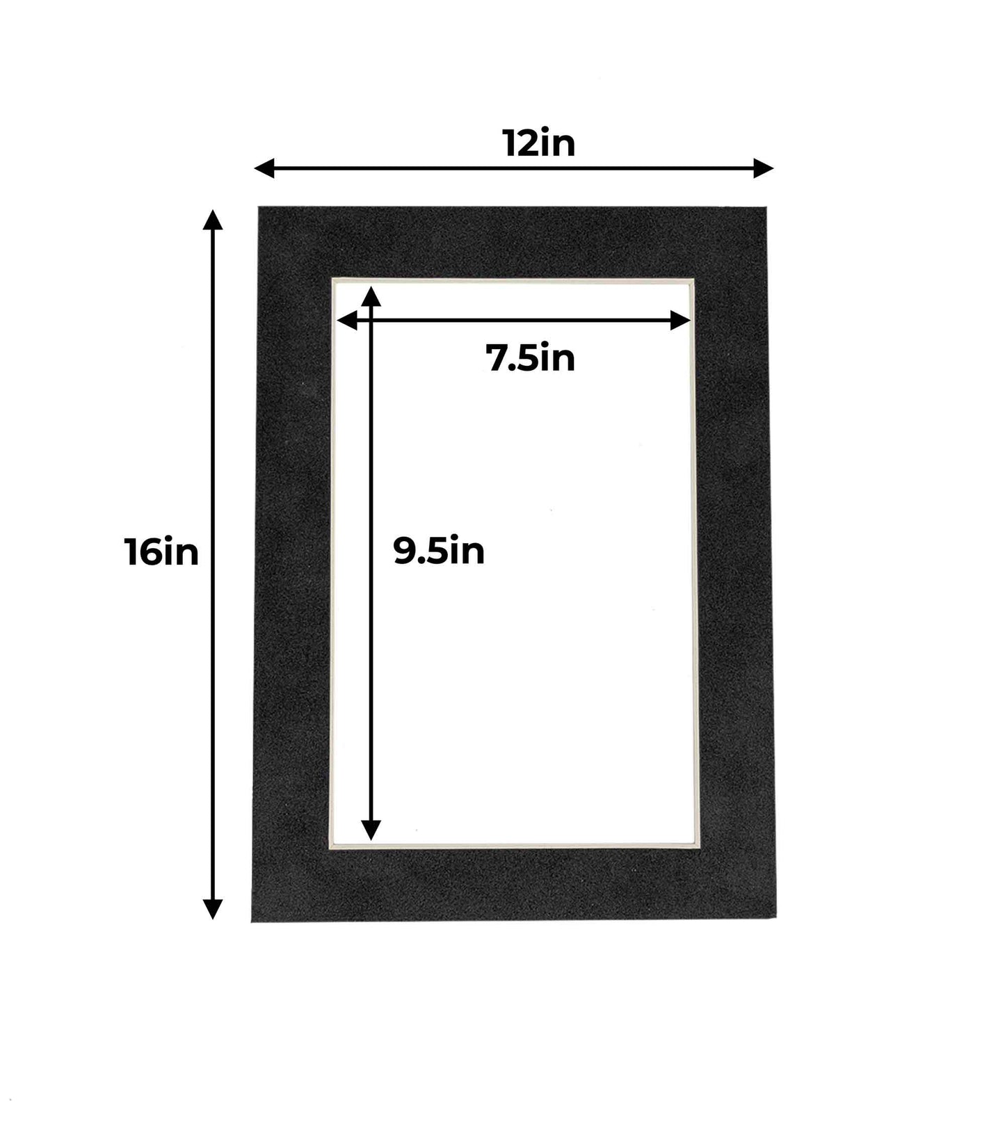 Pack of 25 Dark Grey Suede Precut Acid-Free Matboards