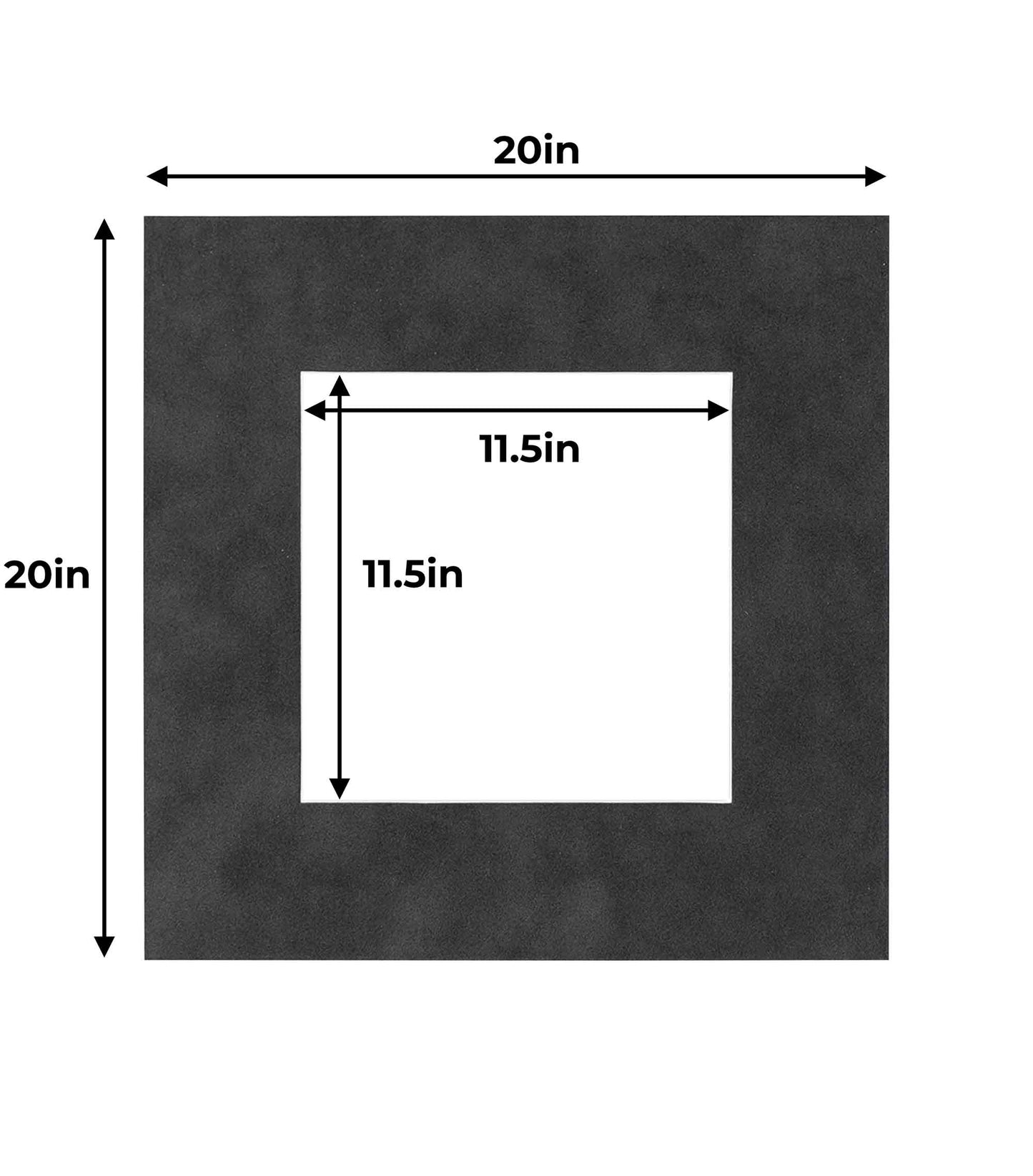 Dark Grey Suede Precut Acid-Free Matboard Set with Clear Bag & Backing