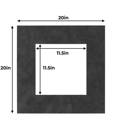 Dark Grey Suede Precut Acid-Free Matboard Set with Clear Bag & Backing
