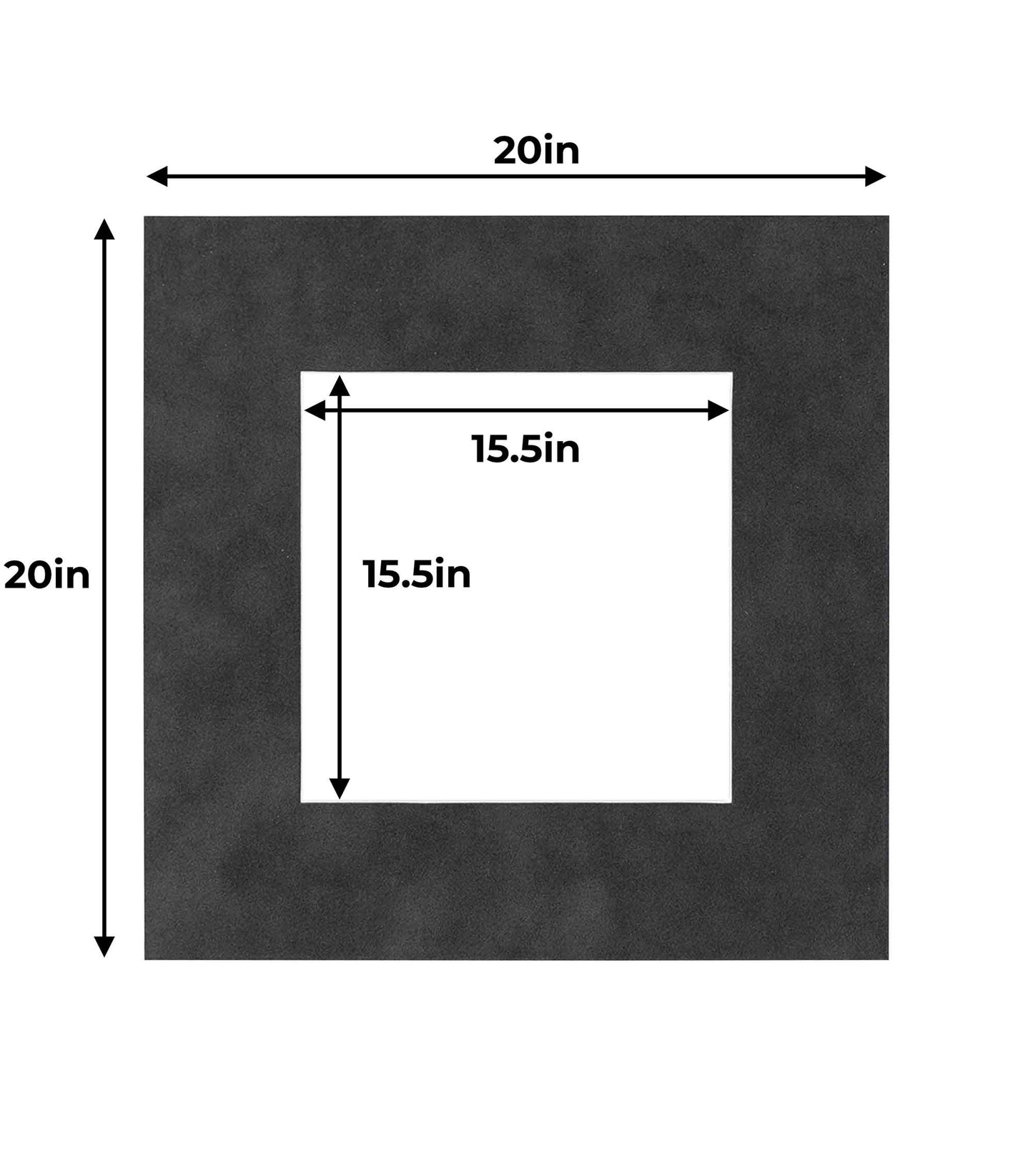 Dark Grey Suede Precut Acid-Free Matboard Set with Clear Bag & Backing