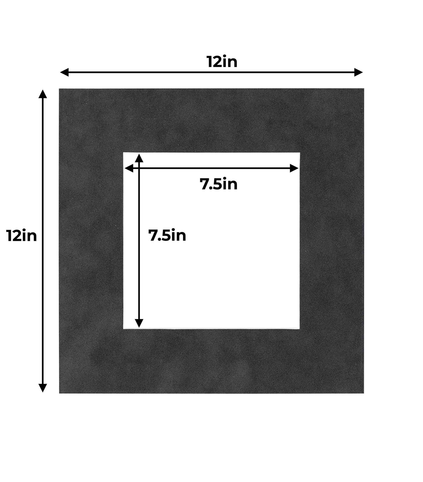 Pack of 25 Dark Grey Suede Precut Acid-Free Matboards