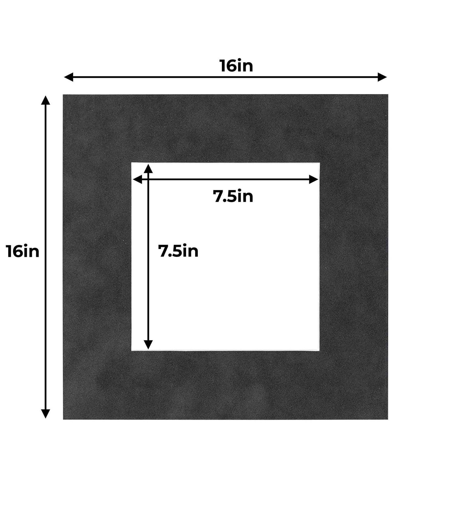 Pack of 25 Dark Grey Suede Precut Acid-Free Matboards